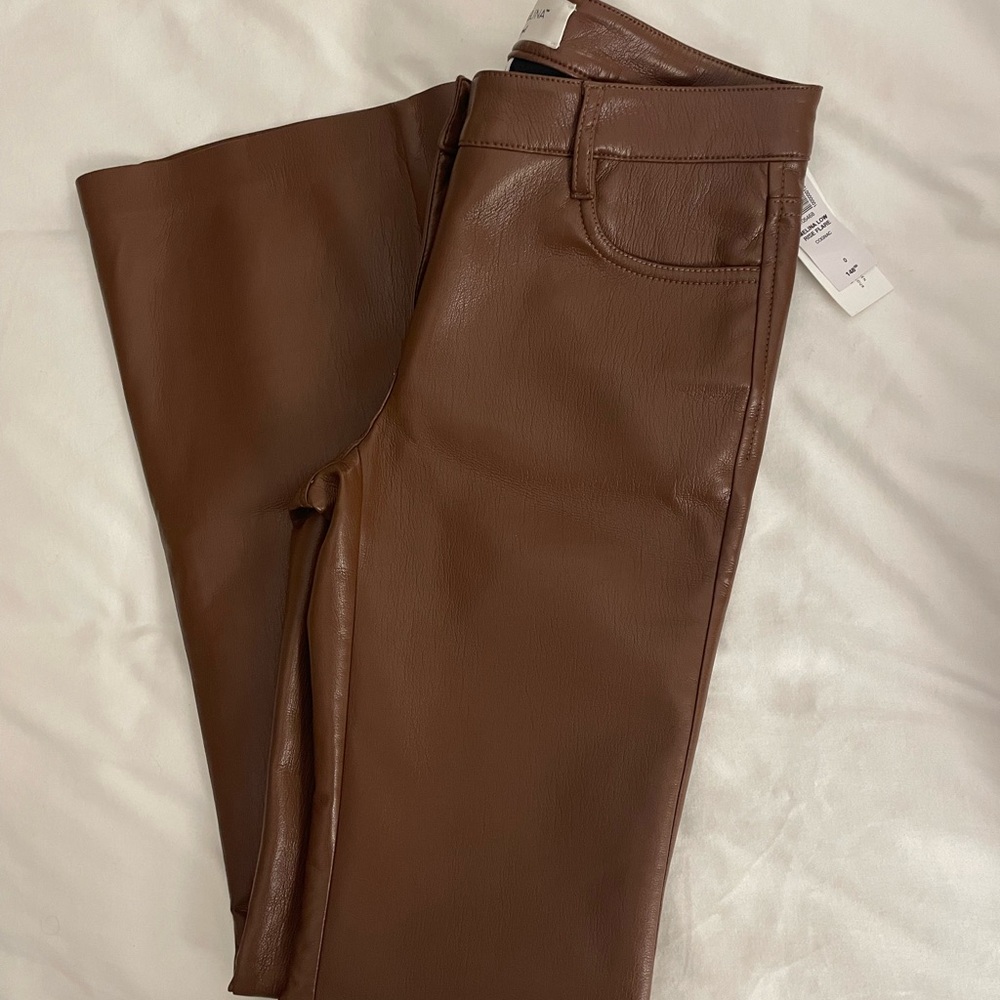 Wilfred Melina Faux Leather Pants Low Rise Flare
